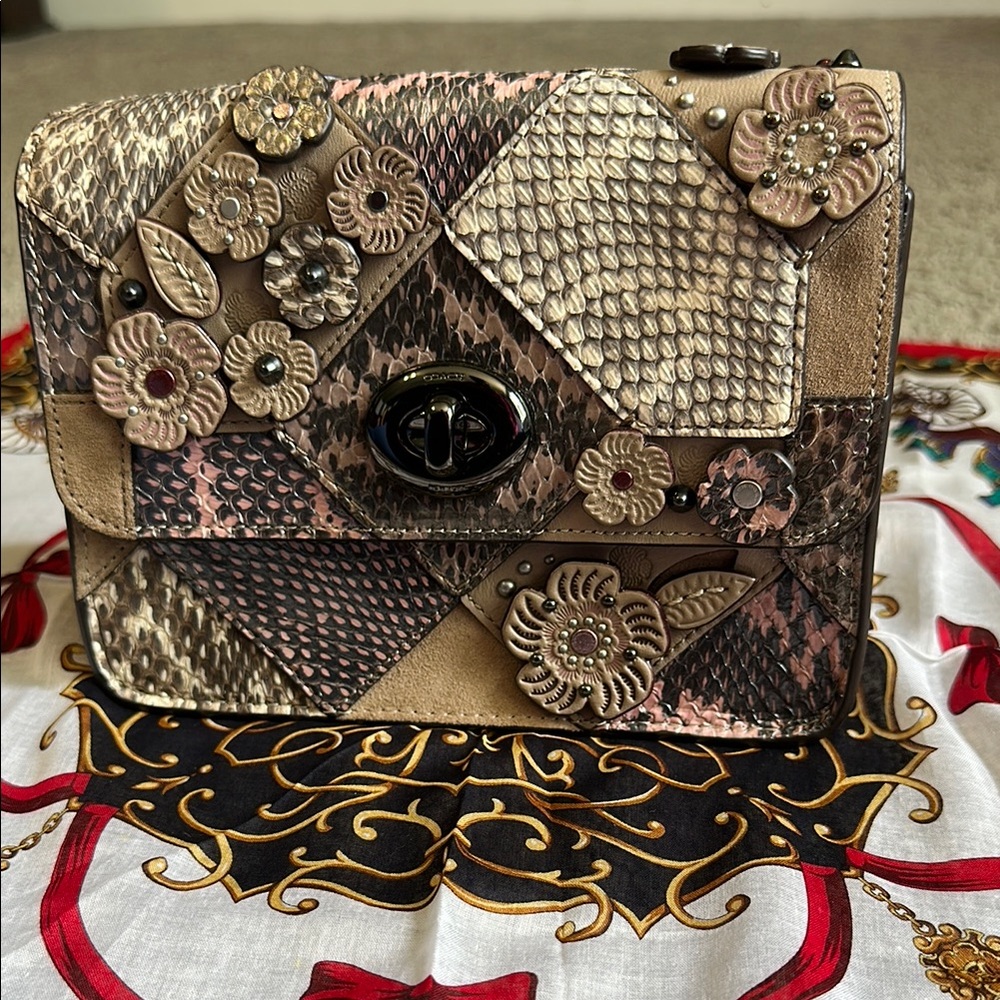 Coach Bowery Crossbody With Patchwork Snakeskin